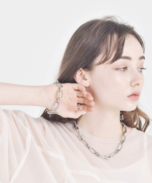 LHME（エルエイチエムイー）の「LHME グラムオーバルチェーンブレスレット/サージカルステンレス316L（金属アレルギー対応）（ブレスレット・レディース・ゴールド/シルバー・ONE SIZE）」の9枚目の写真