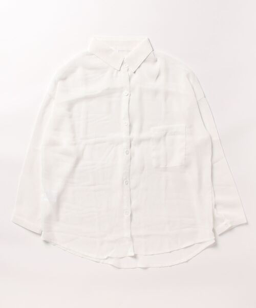 STYLEBLOCK（スタイルブロック）の「シアーシャツ（シャツ/ブラウス・レディース・ホワイト/パープル/ベージュ系その他/ピンク・FREE）」の6枚目の写真