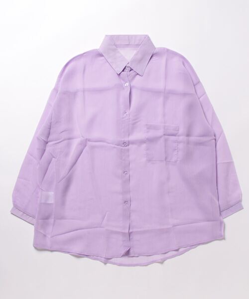 STYLEBLOCK（スタイルブロック）の「シアーシャツ（シャツ/ブラウス・レディース・ホワイト/パープル/ベージュ系その他/ピンク・FREE）」の8枚目の写真
