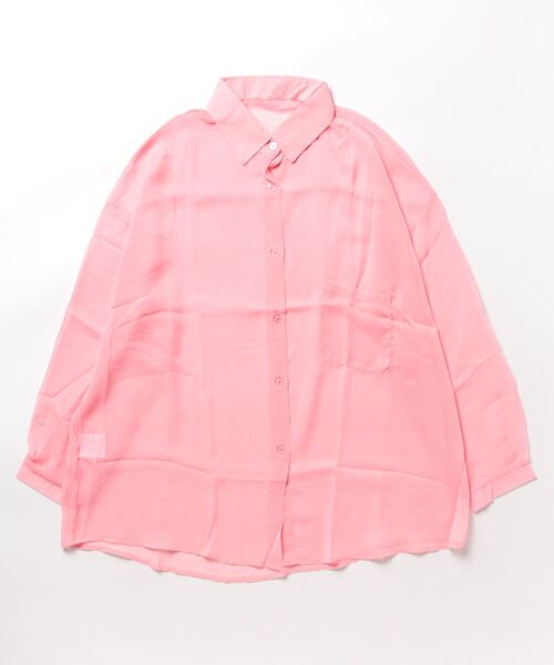 STYLEBLOCK（スタイルブロック）の「シアーシャツ（シャツ/ブラウス・レディース・ホワイト/パープル/ベージュ系その他/ピンク・FREE）」の9枚目の写真