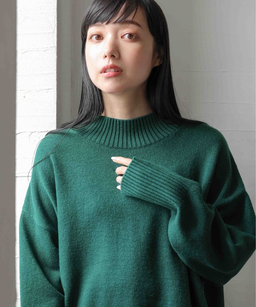 LOWRYS FARM(ローリーズファーム)の「2WAYハイネックラウンド 967410(ニット/セーター・レディース・ブラック/グリーン/アイボリー/その他/ブルー・FREE)」の1枚目の写真