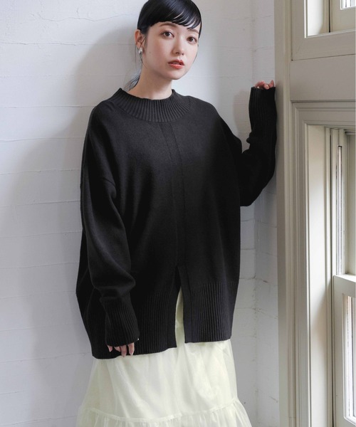 LOWRYS FARM(ローリーズファーム)の「2WAYハイネックラウンド 967410(ニット/セーター・レディース・ブラック/グリーン/アイボリー/その他/ブルー・FREE)」の3枚目の写真