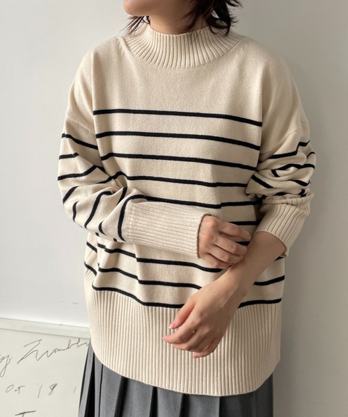 LOWRYS FARM(ローリーズファーム)の「2WAYハイネックラウンド 967410(ニット/セーター・レディース・ブラック/グリーン/アイボリー/その他/ブルー・FREE)」の22枚目の写真