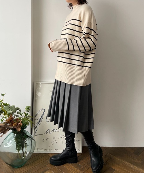 LOWRYS FARM(ローリーズファーム)の「2WAYハイネックラウンド 967410(ニット/セーター・レディース・ブラック/グリーン/アイボリー/その他/ブルー・FREE)」の9枚目の写真