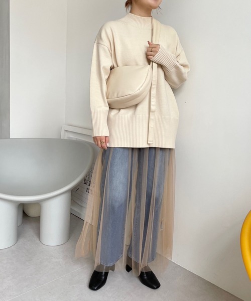 LOWRYS FARM(ローリーズファーム)の「2WAYハイネックラウンド 967410(ニット/セーター・レディース・ブラック/グリーン/アイボリー/その他/ブルー・FREE)」の19枚目の写真