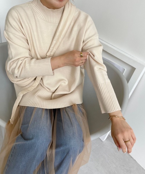 LOWRYS FARM(ローリーズファーム)の「2WAYハイネックラウンド 967410(ニット/セーター・レディース・ブラック/グリーン/アイボリー/その他/ブルー・FREE)」の13枚目の写真