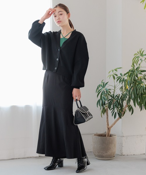mysty woman（ミスティウーマン）の「キリカエリブダンボールカーデ　972188（カーディガン/ボレロ・レディース・ブラック/オフホワイト/モカ・FREE）」の20枚目の写真