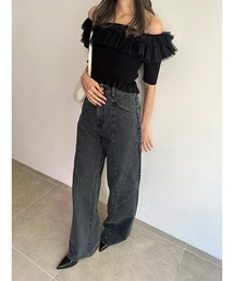 SNIDEL | コクーンディティールデニムパンツ(デニムパンツ)