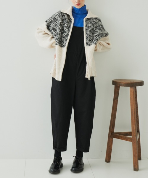 EDIT Gris（エディットグリ）の「切り替えジャガードジップニットカーディガン（カーディガン/ボレロ・レディース・アイボリー・FREE）」の5枚目の写真