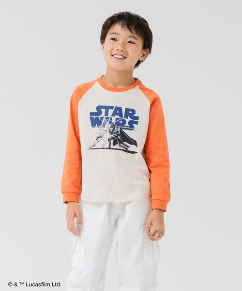 JAM & LINK(ジャムアンドリンク)の「STAR WARS / スター・ウォーズ キャラクター ラグラン長袖Tシャツ(Tシャツ/カットソー・キッズ・ブラック/オレンジ・130cm/120cm/100cm/80cm/90cm/110cm/140cm)」の3枚目の写真