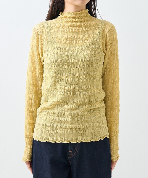 FREAK'S STORE(フリークスストア)の「シャーリング シアー ハイネック ロンT(Tシャツ/カットソー・レディース・ブルーグリーン/ブラック/オフホワイト/オレンジ・フリ-)」の19枚目の写真