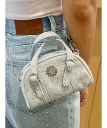 EVRIS | ビジュー／ラインストーンデニムミニBAG(ハンドバッグ)