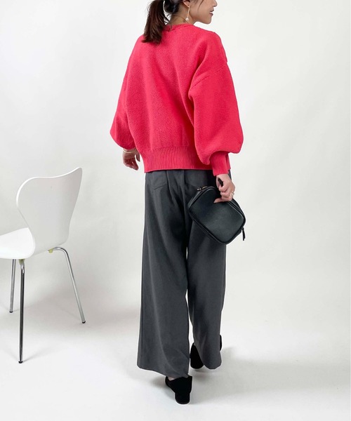 PICCIN(ピッチン)の「ケーブルニットカーディガン(ニット/セーター・レディース・グリーン/アイボリー/ピンク・M)」の22枚目の写真