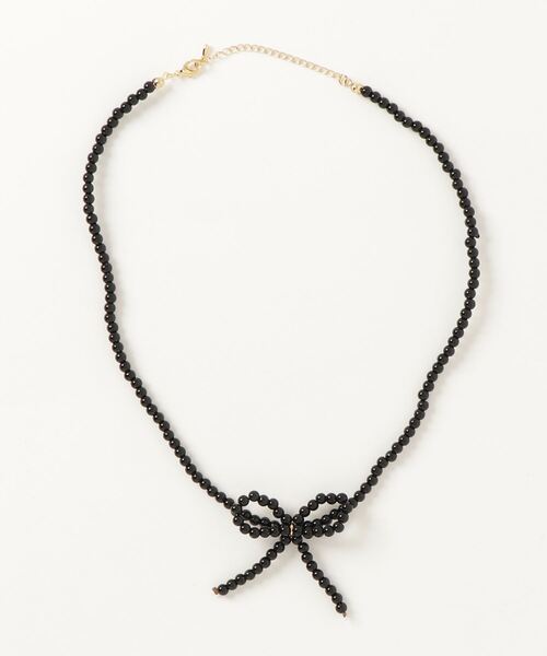 Libra Cue(リブラ キュー)の「パールリボンネックレス(ネックレス・レディース・ブラック/ホワイト・FREE)」の16枚目の写真