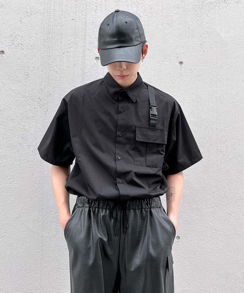 Figments（フィグメンツ）の「ベルテッドシャツ（シャツ/ブラウス・レディース・グレー/ブラック・SMALL/MEDIUM）」の3枚目の写真