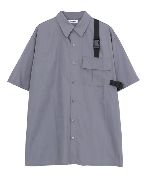 Figments（フィグメンツ）の「ベルテッドシャツ（シャツ/ブラウス・レディース・グレー/ブラック・SMALL/MEDIUM）」の9枚目の写真