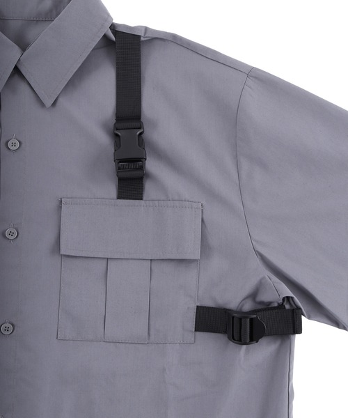 Figments（フィグメンツ）の「ベルテッドシャツ（シャツ/ブラウス・レディース・グレー/ブラック・SMALL/MEDIUM）」の13枚目の写真