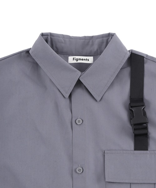 Figments（フィグメンツ）の「ベルテッドシャツ（シャツ/ブラウス・レディース・グレー/ブラック・SMALL/MEDIUM）」の14枚目の写真