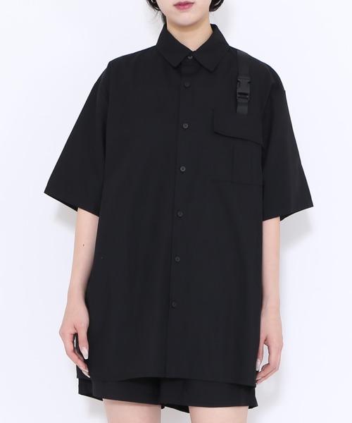 Figments（フィグメンツ）の「ベルテッドシャツ（シャツ/ブラウス・レディース・グレー/ブラック・SMALL/MEDIUM）」の5枚目の写真