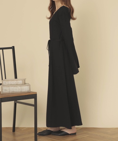 mil（ミル）の「【150㎝前後の小柄さんサイズ】前後２wayフレアスリーブワンピース【きれいめ・美シルエット】（ワンピース・レディース・ベージュ/キャメル/ブラック・S/XS）」の10枚目の写真