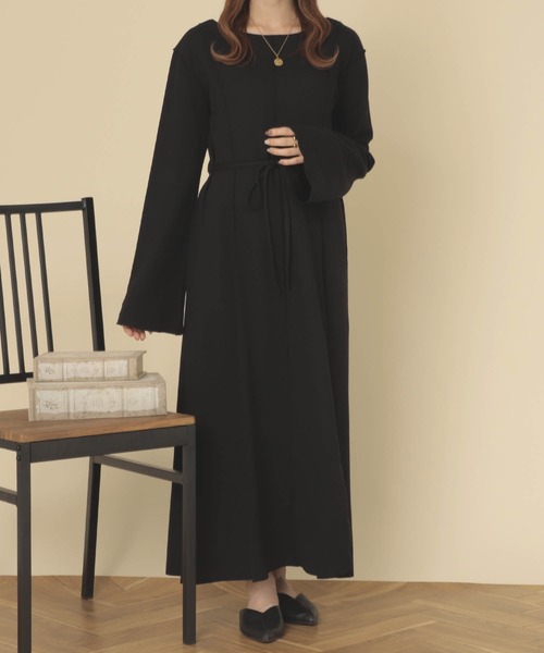 mil（ミル）の「【150㎝前後の小柄さんサイズ】前後２wayフレアスリーブワンピース【きれいめ・美シルエット】（ワンピース・レディース・ベージュ/キャメル/ブラック・S/XS）」の13枚目の写真