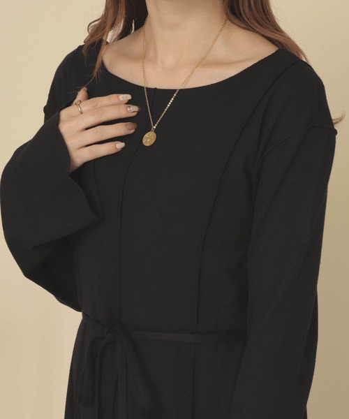 mil（ミル）の「【150㎝前後の小柄さんサイズ】前後２wayフレアスリーブワンピース【きれいめ・美シルエット】（ワンピース・レディース・ベージュ/キャメル/ブラック・S/XS）」の14枚目の写真