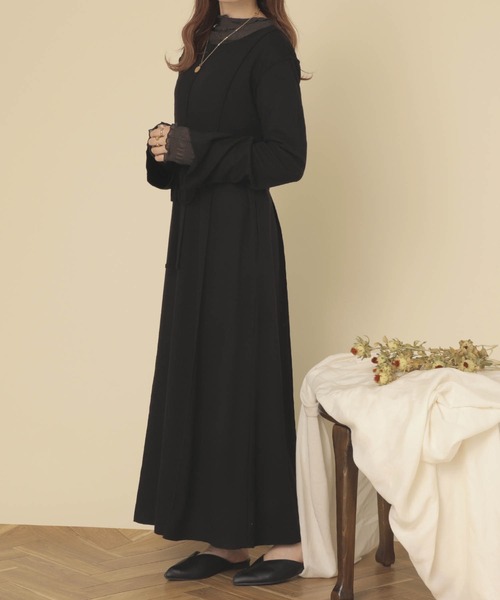 mil（ミル）の「【150㎝前後の小柄さんサイズ】前後２wayフレアスリーブワンピース【きれいめ・美シルエット】（ワンピース・レディース・ベージュ/キャメル/ブラック・S/XS）」の15枚目の写真