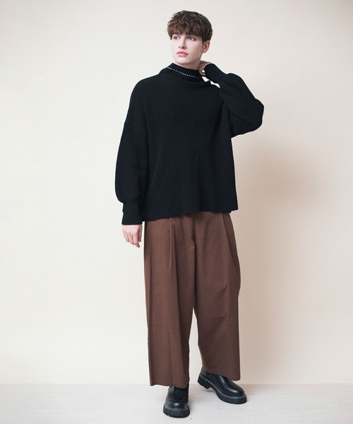 aimoha（アイモハ）の「aimoha menバルーンスリーブセーター（ニット/セーター・メンズ・ホワイト/ブラック・M/XL/L）」の22枚目の写真