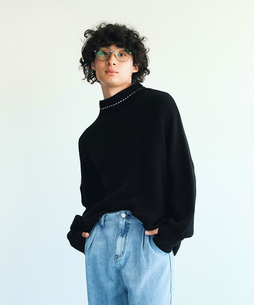 aimoha（アイモハ）の「aimoha menバルーンスリーブセーター（ニット/セーター・メンズ・ホワイト/ブラック・M/XL/L）」の14枚目の写真