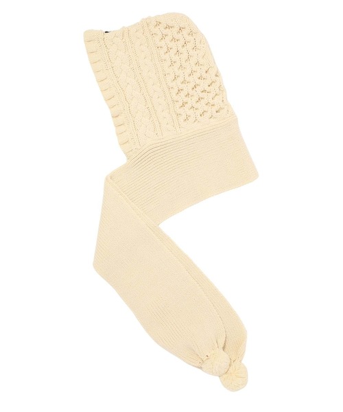 MILKFED.(ミルクフェド)の「KNIT HOODED SCARF(ニットキャップ/ビーニー・レディース・ライトブルー/ホワイト/ブラック・ONE SIZE)」の2枚目の写真