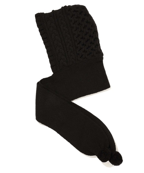 MILKFED.(ミルクフェド)の「KNIT HOODED SCARF(ニットキャップ/ビーニー・レディース・ライトブルー/ホワイト/ブラック・ONE SIZE)」の5枚目の写真