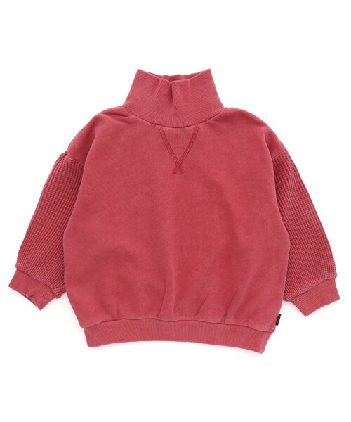 F.O.KIDS（エフオーキッズ）の「素材切替製品染トレーナー（スウェット・キッズ・レッド/ネイビー/キャメル/グリーン・90/130/120/100/80/140/110/95）」の4枚目の写真