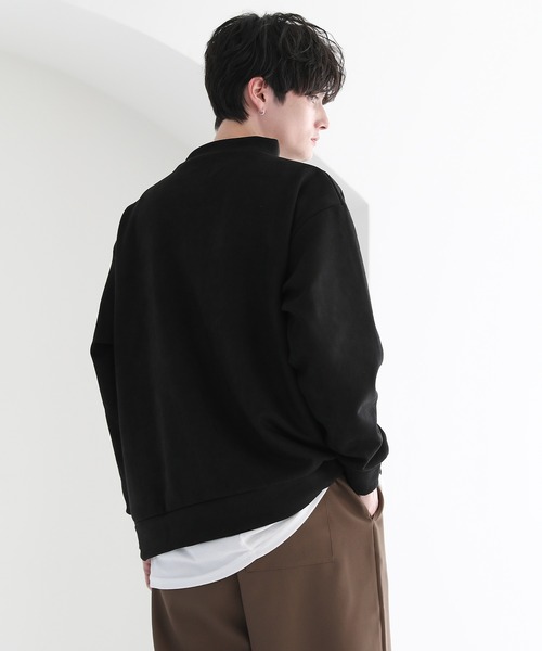 ASTRONOMY(アストロノミー)の「フェイクスウェードモックネックプルオーバー(Tシャツ/カットソー・メンズ・ブラック/ブルー/ライトベージュ/チャコール・S/L/M)」の6枚目の写真