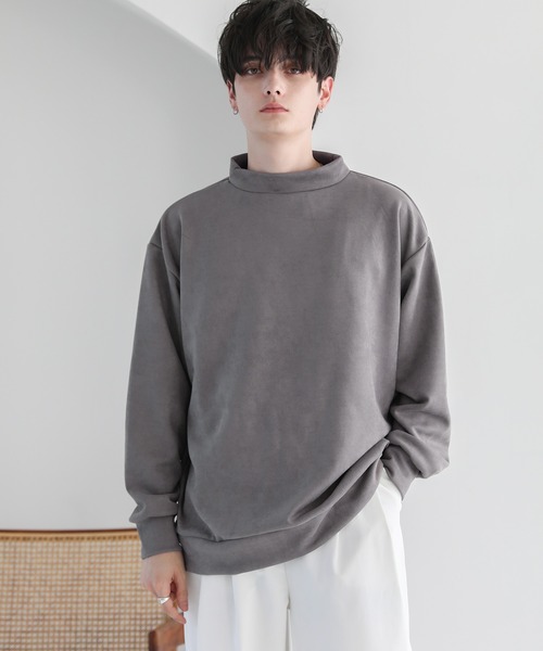ASTRONOMY(アストロノミー)の「フェイクスウェードモックネックプルオーバー(Tシャツ/カットソー・メンズ・ブラック/ブルー/ライトベージュ/チャコール・S/L/M)」の13枚目の写真