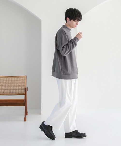 ASTRONOMY(アストロノミー)の「フェイクスウェードモックネックプルオーバー(Tシャツ/カットソー・メンズ・ブラック/ブルー/ライトベージュ/チャコール・S/L/M)」の16枚目の写真