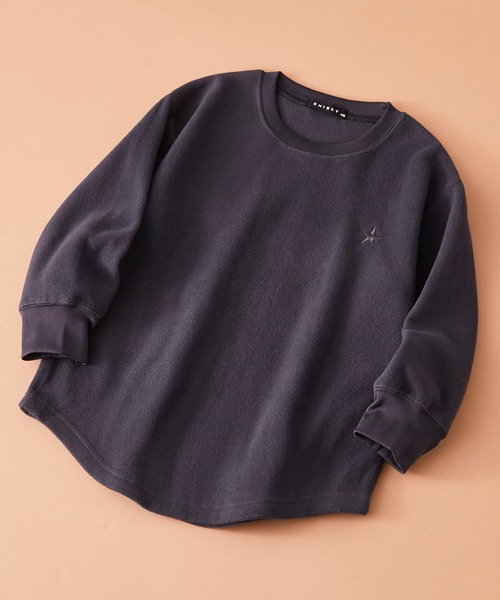 Anchor Smith(アンカー スミス)の「SHISKY / シスキー ちょいビッグシルエット ワンポイント 刺繍 ラウンドヘム クルーネック スウェット トレーナー キッズ(スウェット・キッズ・ネイビー/オレンジ/チャコール/パープル/ライトグレー/ブラック・130/120/160/140/110/150)」の4枚目の写真