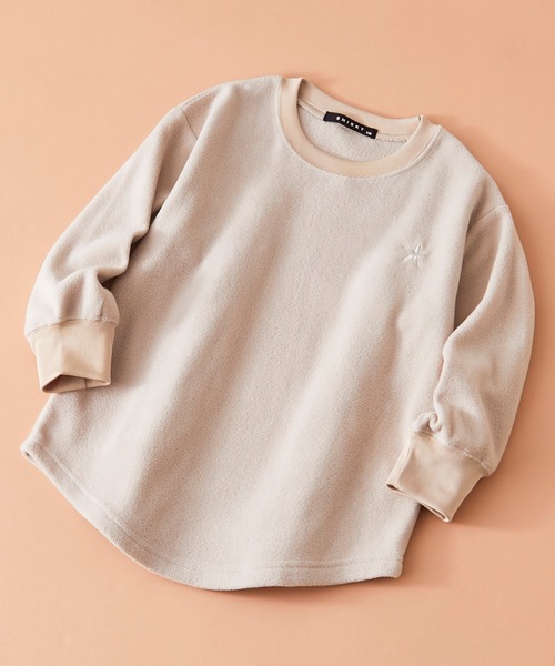 Anchor Smith(アンカー スミス)の「SHISKY / シスキー ちょいビッグシルエット ワンポイント 刺繍 ラウンドヘム クルーネック スウェット トレーナー キッズ(スウェット・キッズ・ネイビー/オレンジ/チャコール/パープル/ライトグレー/ブラック・130/120/160/140/110/150)」の1枚目の写真