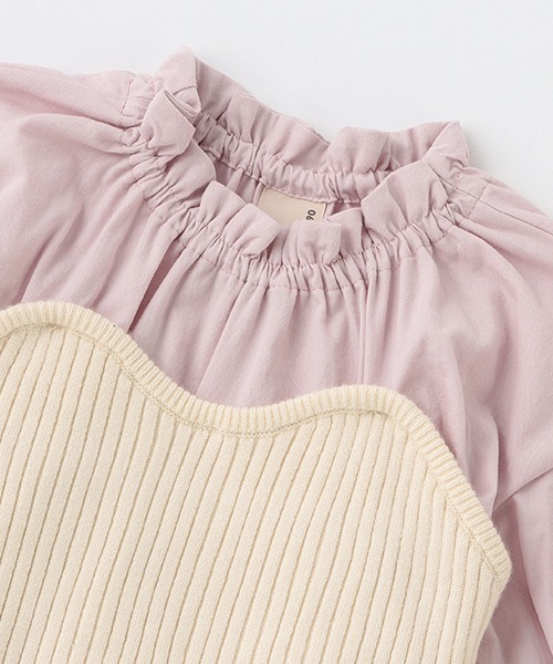 petit main(プティマイン)の「【リンク】ニットビスチェブラウス★(シャツ/ブラウス・キッズ・ライトピンク/ブラック/オフホワイト・110cm/90cm/130cm/80cm/100cm/120cm)」の7枚目の写真