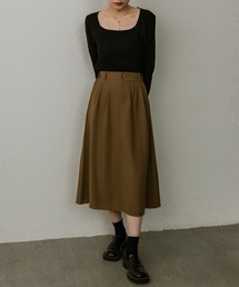 レトロなブレザー半身スカートハイウエスト膝丈スカート