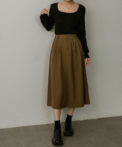 MAISON DE THERESE(メゾン ド テレーズ)の「レトロなブレザー半身スカートハイウエスト膝丈スカート(スカート・レディース・カーキ/グレー/ブラック・S/M)」の16枚目の写真