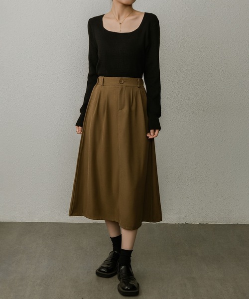 MAISON DE THERESE(メゾン ド テレーズ)の「レトロなブレザー半身スカートハイウエスト膝丈スカート(スカート・レディース・カーキ/グレー/ブラック・S/M)」の17枚目の写真