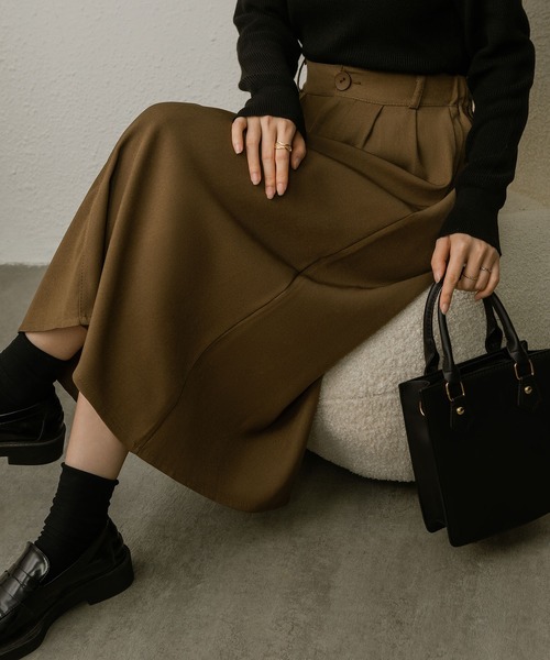 MAISON DE THERESE(メゾン ド テレーズ)の「レトロなブレザー半身スカートハイウエスト膝丈スカート(スカート・レディース・カーキ/グレー/ブラック・S/M)」の22枚目の写真