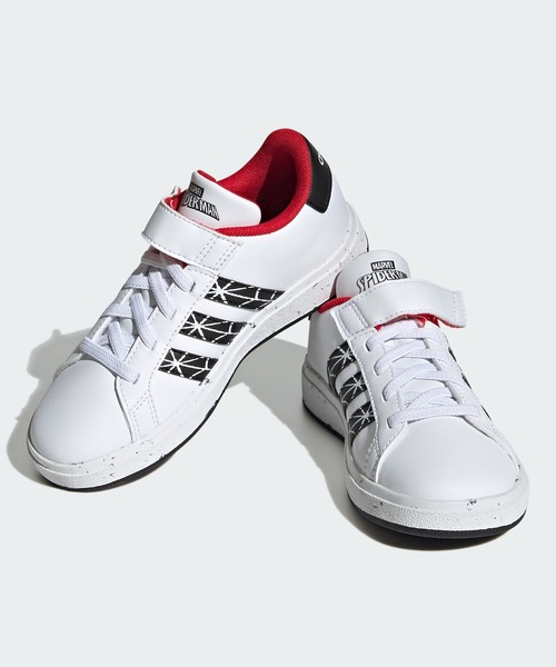 adidas（アディダス）の「adidas グランドコート × マーベル スパイダーマン キッズ / adidas GrandCourt × Marvel Spider-Man Kids / アディダス adidas（スニーカー・キッズ・ホワイト・25.0cm/18cm/20.0cm/23.5cm/21.0cm/24.0cm/24.5cm/17.0cm/22.0cm/23.0cm/22.5cm/19.0cm）」の4枚目の写真