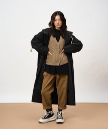 フード付きロングコート