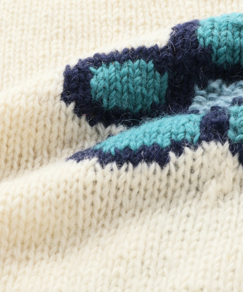 JOINT WORKS（ジョイントワークス）の「【MacMahon Knitting Mills 】 Roll Neck Knit-SparseFlower（ニット/セーター・メンズ・ネイビー/ホワイト・FREE）」の17枚目の写真