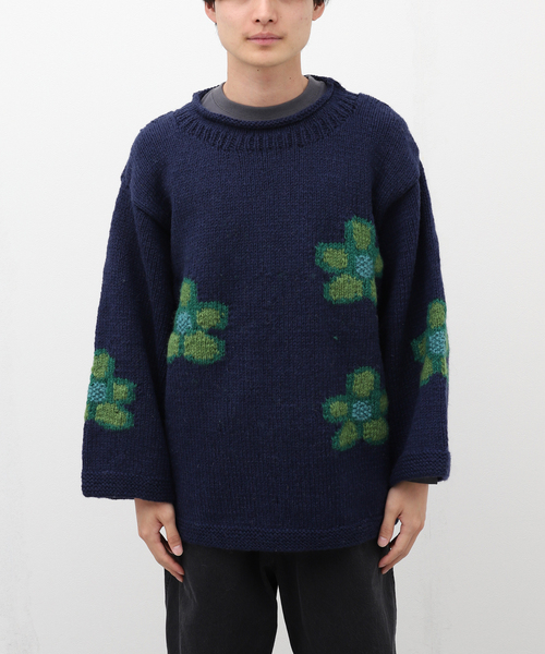 JOINT WORKS（ジョイントワークス）の「【MacMahon Knitting Mills 】 Roll Neck Knit-SparseFlower（ニット/セーター・メンズ・ネイビー/ホワイト・FREE）」の19枚目の写真