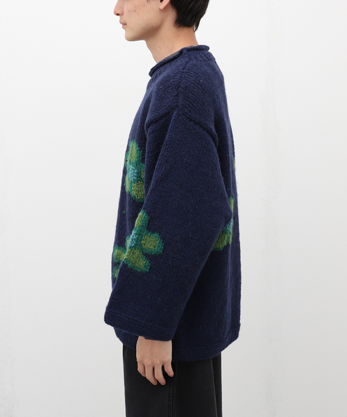 JOINT WORKS（ジョイントワークス）の「【MacMahon Knitting Mills 】 Roll Neck Knit-SparseFlower（ニット/セーター・メンズ・ネイビー/ホワイト・FREE）」の20枚目の写真