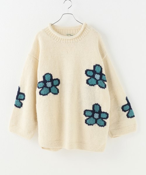 JOINT WORKS（ジョイントワークス）の「【MacMahon Knitting Mills 】 Roll Neck Knit-SparseFlower（ニット/セーター・メンズ・ネイビー/ホワイト・FREE）」の22枚目の写真