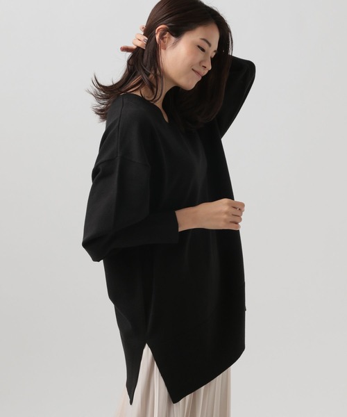 Elura(エルーラ)の「毛玉しらずVネックチュニック(ニット/セーター・レディース・ブラック/グリーン/チャコールグレー・LARGE/MEDIUM)」の6枚目の写真