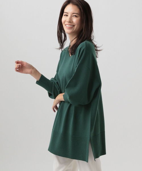 Elura(エルーラ)の「毛玉しらずVネックチュニック(ニット/セーター・レディース・ブラック/グリーン/チャコールグレー・LARGE/MEDIUM)」の11枚目の写真